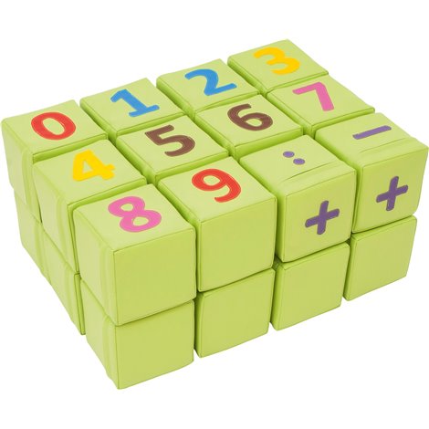 Set 24 cuburi din spuma cu numere, huse detasabile, cu certificat Oeko-Tex, cresa si gradinita - poza 1