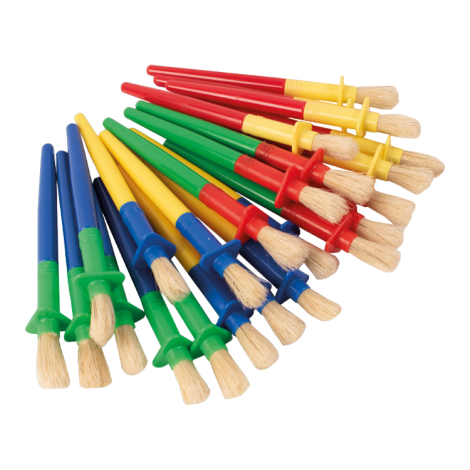 Set 24 de pensule groase, maner cu protectie, pentru copii mici - poza 1