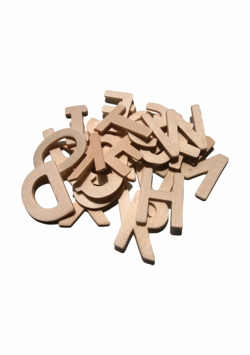 Set 26 litere pentru activitati crafts,lemn, 2.4x4.5 cm