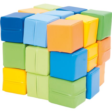 Set 27 cuburi din spuma cu huse detasabile, 15x15x15 cm, cu certificat Oeko-Tex, cresa si gradinita - poza 1