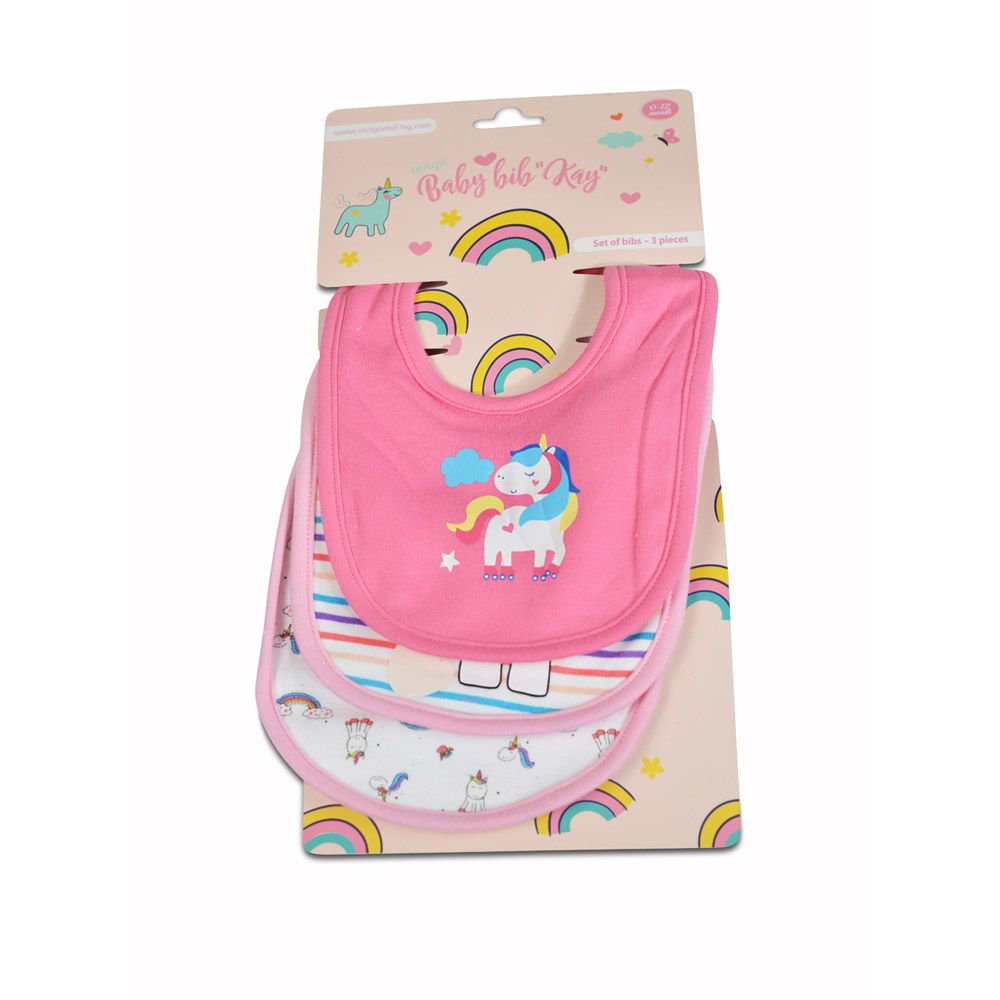 Set 3 bavete pentru bebelusi Cangaroo Blue Pink - poza 3