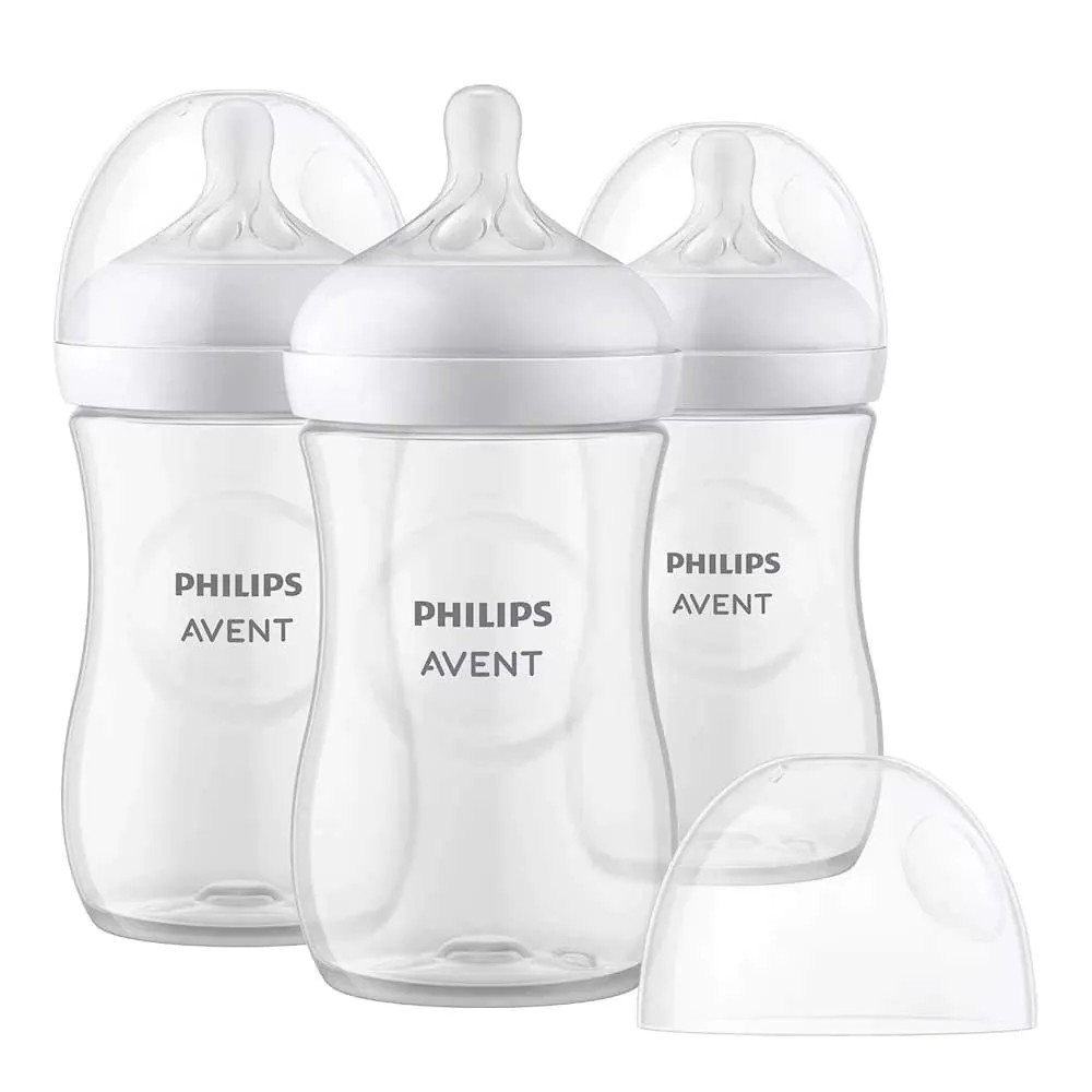 Set 3 biberoane cu tetina silicon Avent Natural Response 260 ml 3-6 luni - poza 1