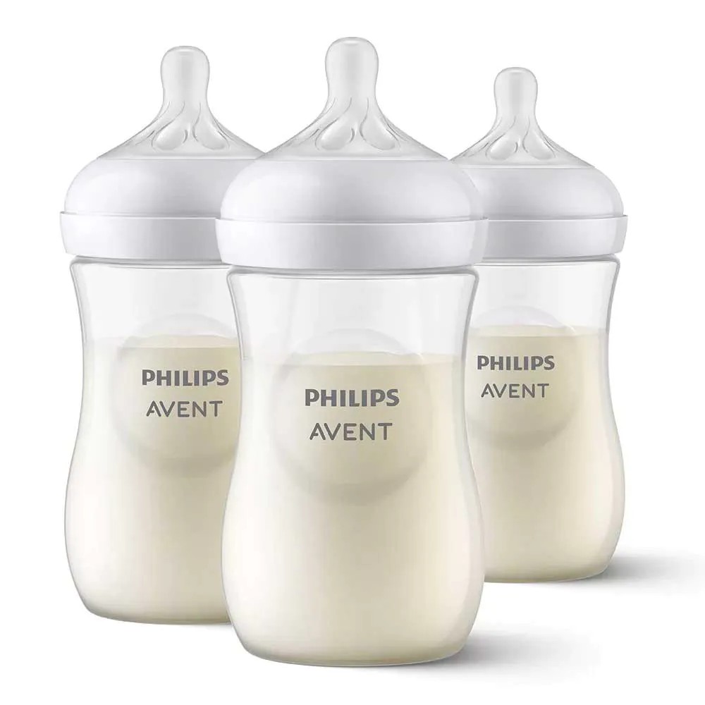Set 3 biberoane cu tetina silicon Avent Natural Response 260 ml 3-6 luni - poza 2