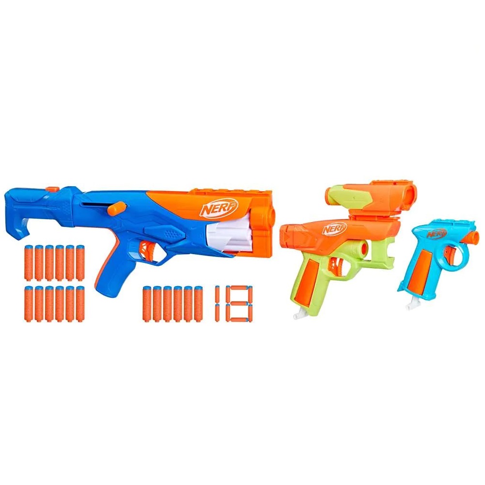 Set 3 Blastere cu 18 proiectile Nerf N Series Gear Up Pack - poza 1