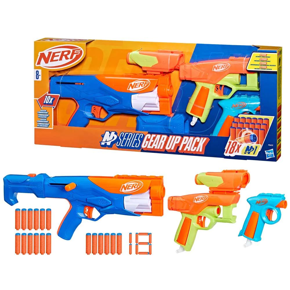 Set 3 Blastere cu 18 proiectile Nerf N Series Gear Up Pack - poza 2