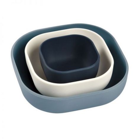 Set 3 boluri din silicon Beaba Night Blue - poza 1