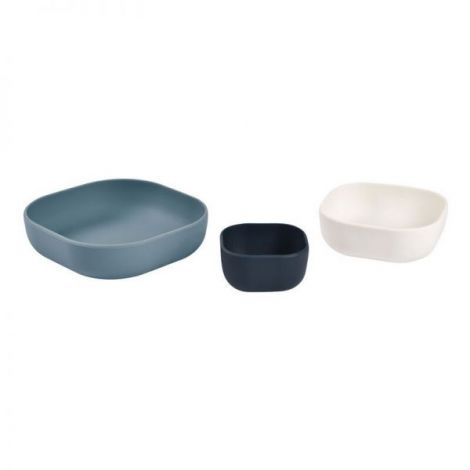 Set 3 boluri din silicon Beaba Night Blue - poza 2