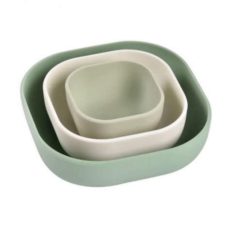 Set 3 boluri din silicon Beaba Sage Green - poza 1