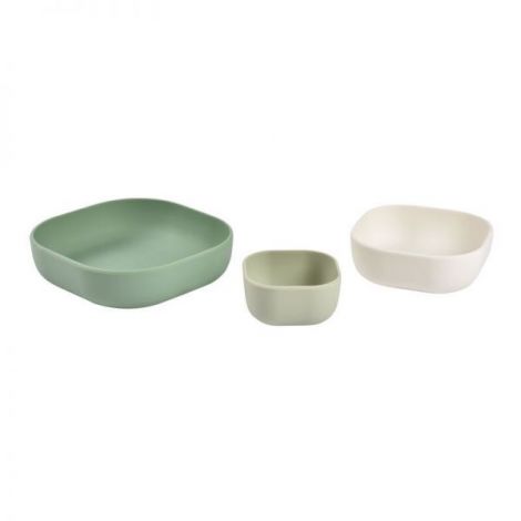 Set 3 boluri din silicon Beaba Sage Green - poza 2