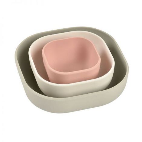 Set 3 boluri din silicon Beaba Velvet Grey - poza 1