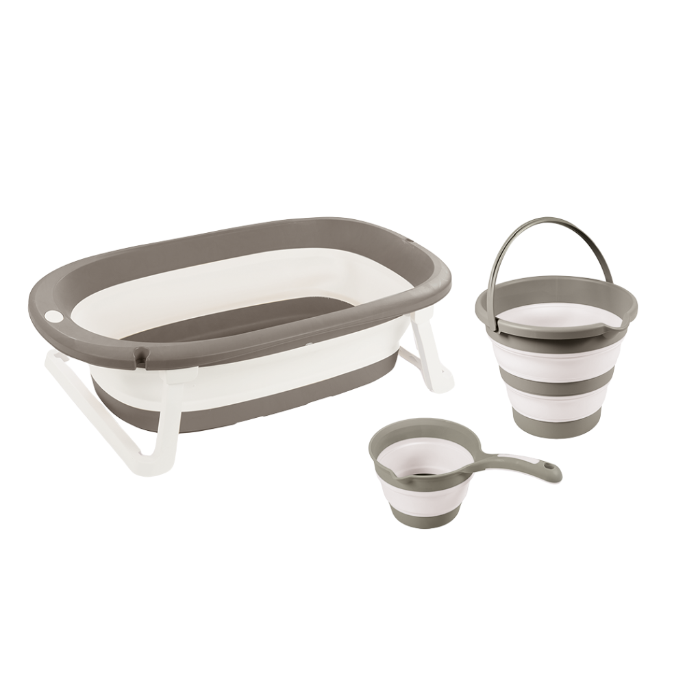 Set 3 in 1 cu cadita pliabila - Gri
