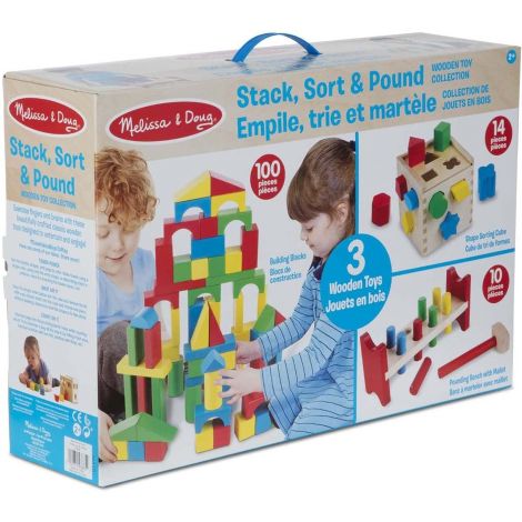 Set 3 jucarii clasice din lemn Melissa & Doug 93685 - poza 1
