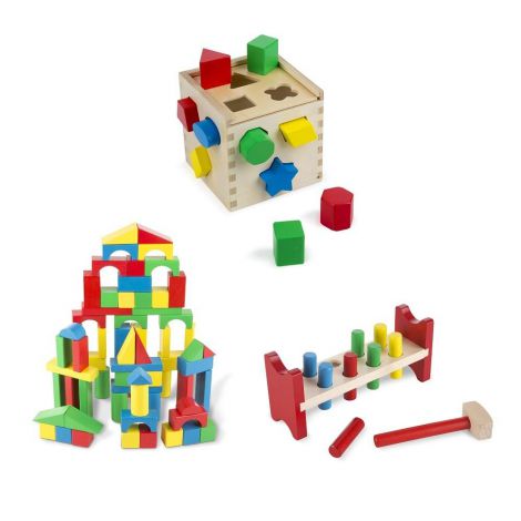 Set 3 jucarii clasice din lemn Melissa & Doug 93685 - poza 3