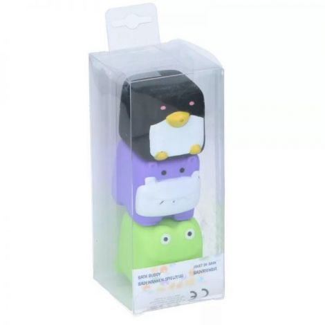 Set 3 jucarii de baie Eddy Toys, Pinguin, Hipopotam, Broscuta - poza 1