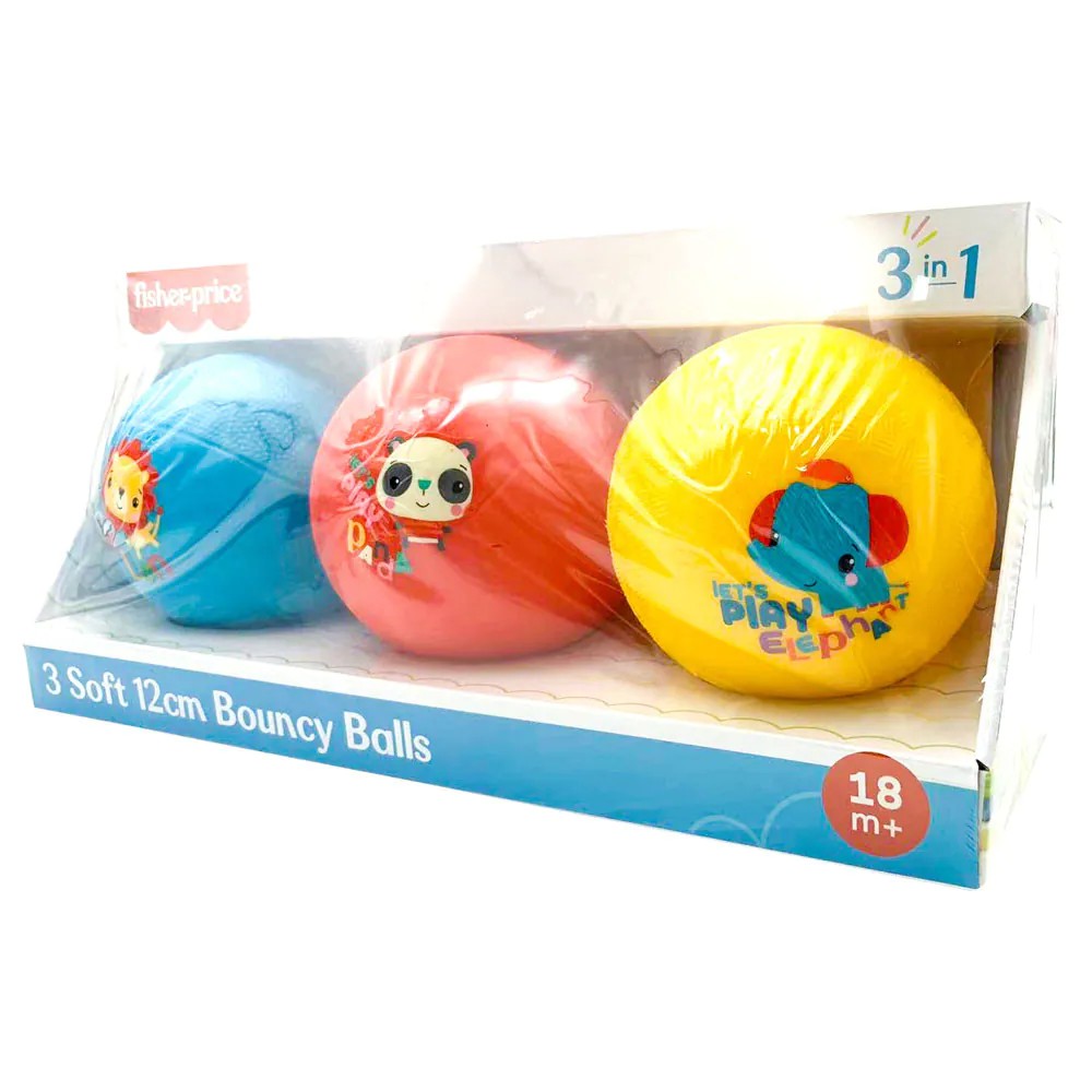 Set 3 mingi moi elastice pentru bebelusi Fisher Price 12 cm - poza 2