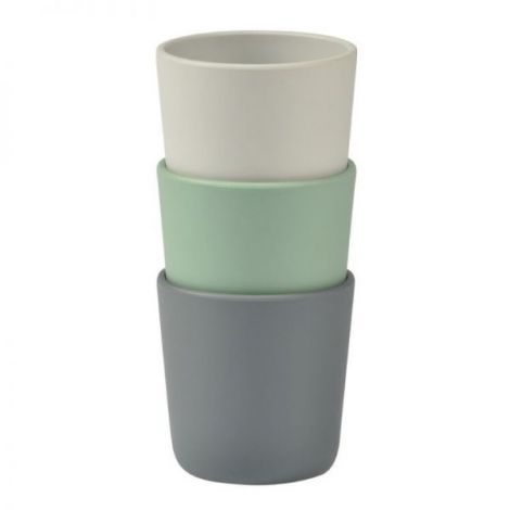 Set 3 pahare silicon Beaba Sage Green - poza 2