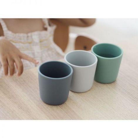 Set 3 pahare silicon Beaba Sage Green - poza 4