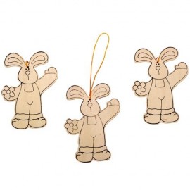 Set 3 pandantive de decorat - Iepurasi - poza 2