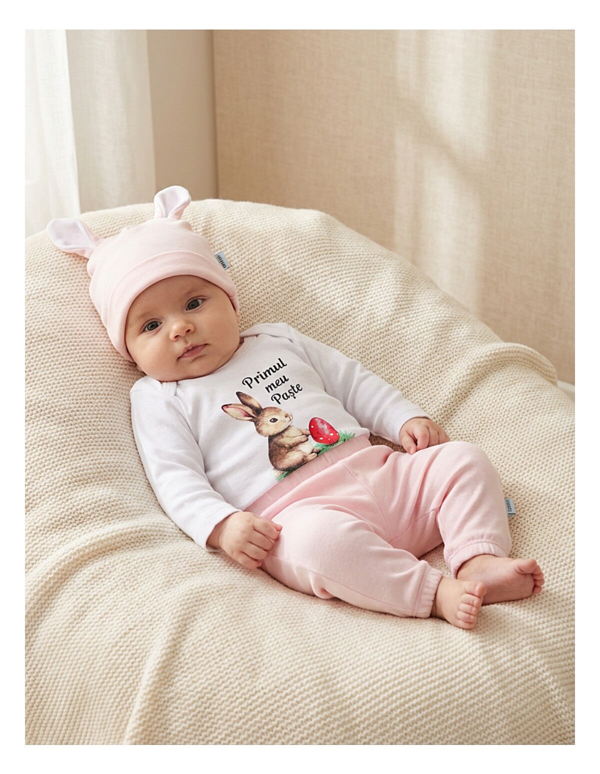 Set 3 piese Minikids, Primul Meu Paste, roz