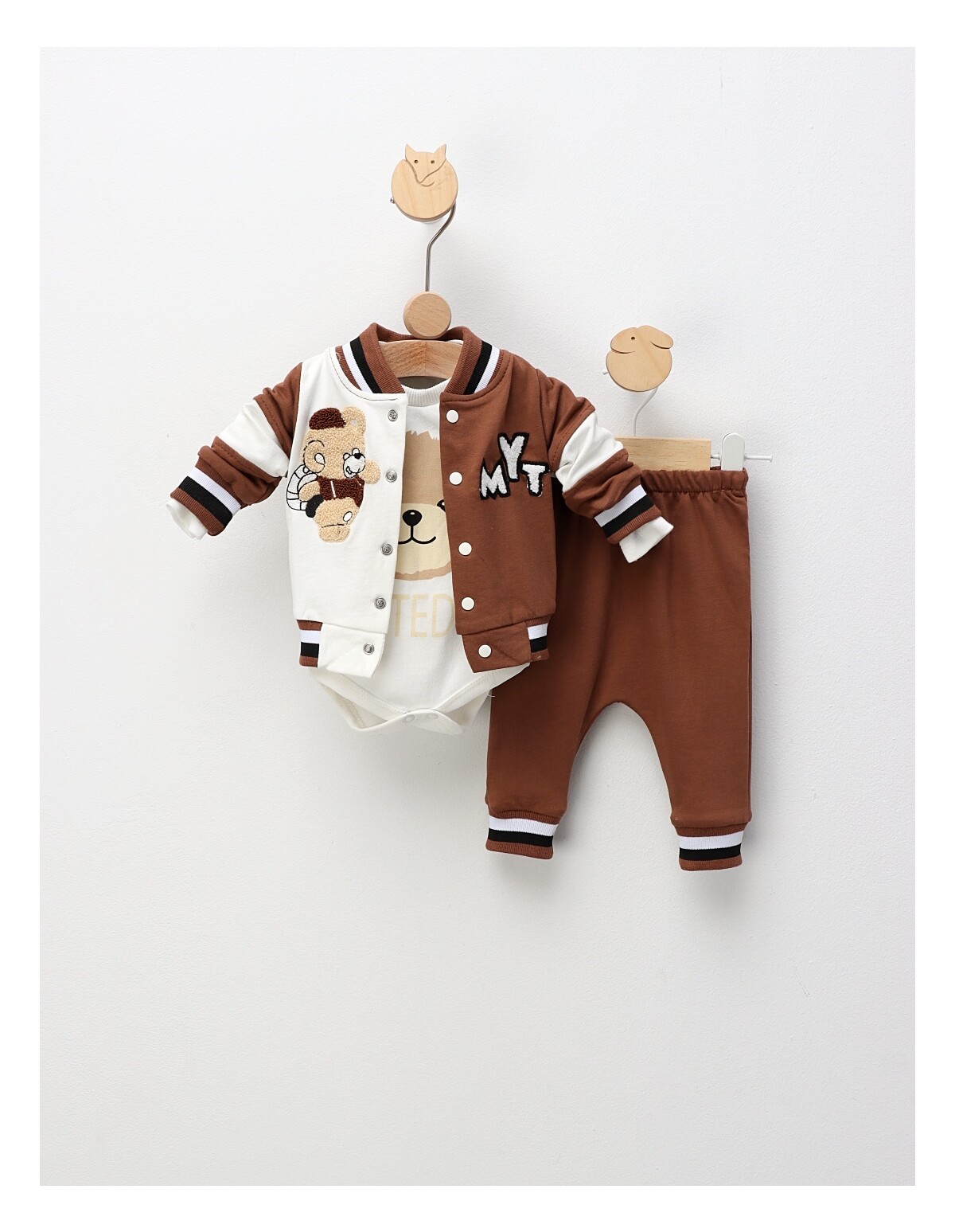 Set 3 piese, Mr Teddy, cu maro