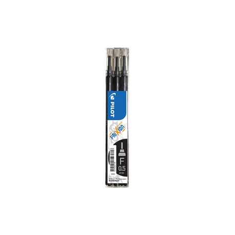 Set 3 rezerve roller Frixion Point Pilot 0.5 mm varf fin, negru