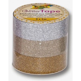 Set 3 role banda adeziva glitter Gold - poza 1