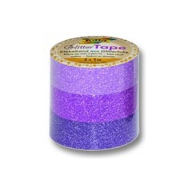 Set 3 role banda adeziva glitter Roz - poza 1
