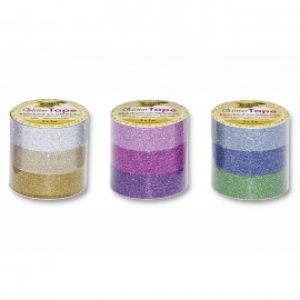 Set 3 role banda adeziva glitter Roz - poza 2
