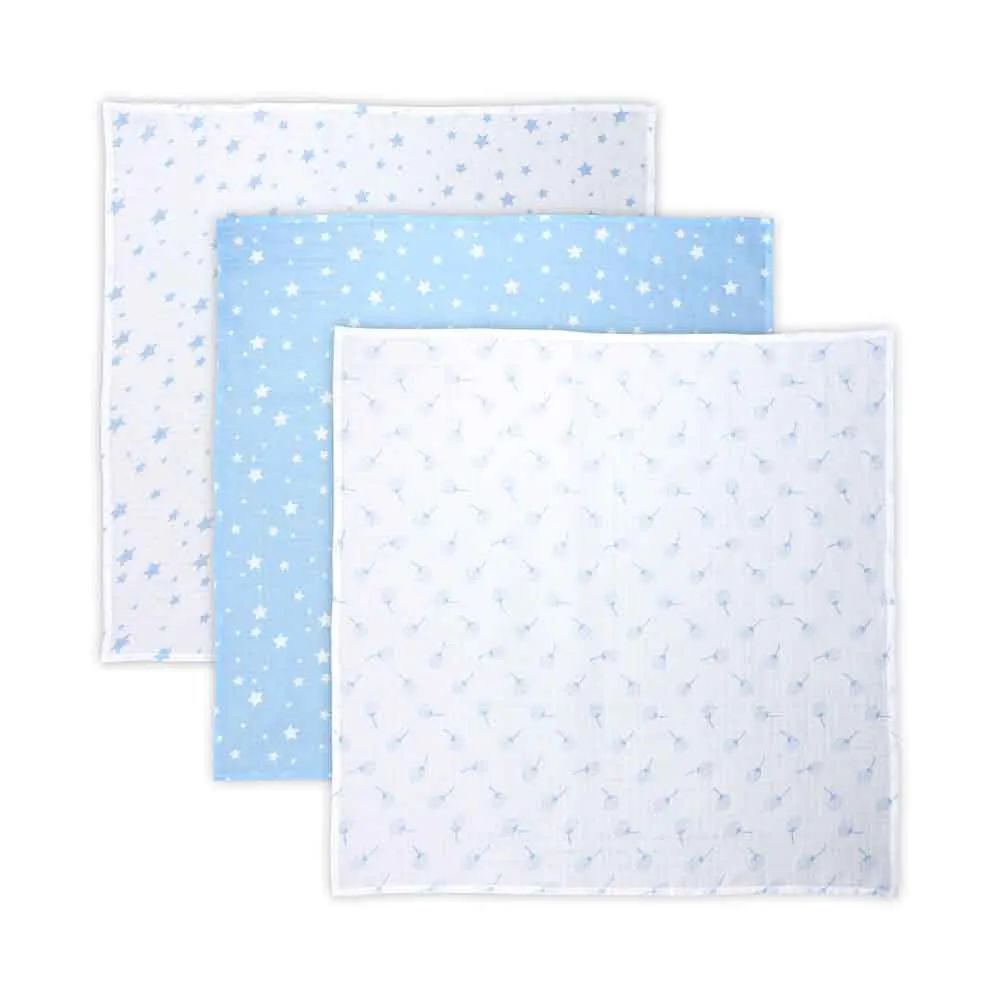 Set 3 scutece muselina Lorelli Nappy 80 x 80 cm Aquatic Mix - poza 1