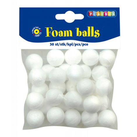 Set 30 bile polistiren 2 cm diametru - Playbox