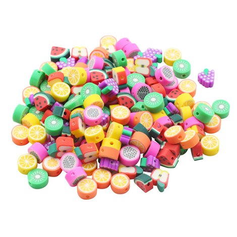 Set 300 margele polimer in forma de felii de fructe, pentru creatie - poza 1