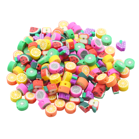 Set 300 margele polimer in forma de felii de fructe, pentru creatie - poza 2