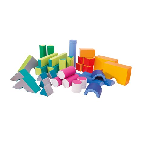 Set 33 blocuri din spuma cu huse detasabile Small, cu certificat Oeko-Tex, cresa si gradinita - poza 1