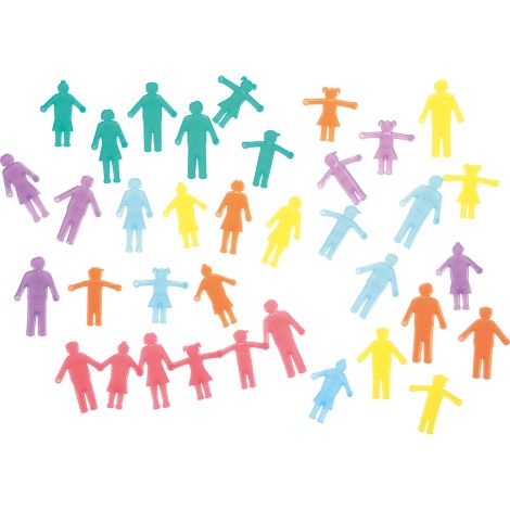 Set 36 figurine translucide din plastic Familia - poza 1