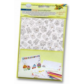 Set 4 felicitari de colorat cu plic Aniversare - poza 1