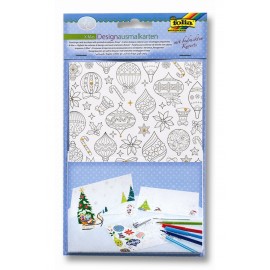 Set 4 felicitari de colorat cu plic Craciun - poza 1