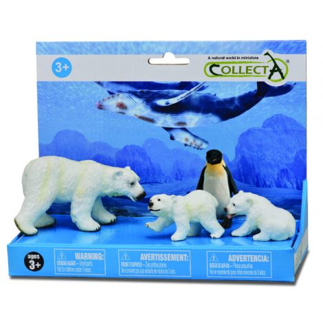 Set 4 figurine pictate manual Ursi polari si pinguin - poza 2