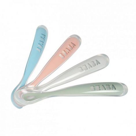Set 4 lingurite ergonomice silicon - Eucalyptus - poza 1