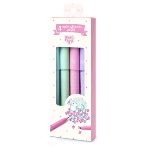 Set 4 pixuri cu radiera culori pastel, Djeco - poza 1