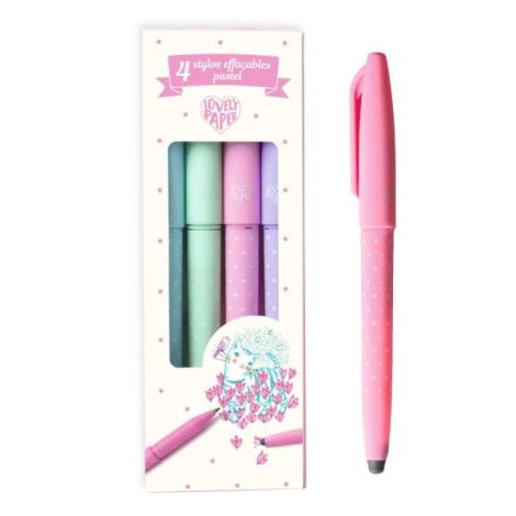 Set 4 pixuri cu radiera culori pastel, Djeco - poza 4
