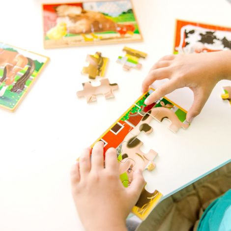 Set 4 puzzle 12 piese, din lemn, in cutie - Animale domestice Melissa & Doug 3793 - poza 3