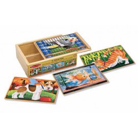 Set 4 puzzle lemn in cutie - Animale de companie - poza 2