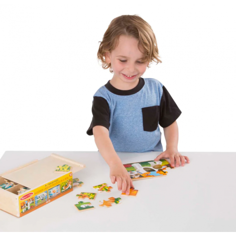 Set 4 puzzle lemn in cutie - Animale de companie - poza 4
