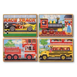 Set 4 puzzle lemn in cutie - Vehicule - poza 1