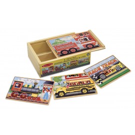 Set 4 puzzle lemn in cutie - Vehicule - poza 2