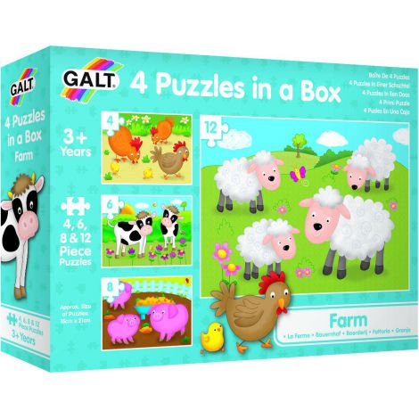 Set 4 puzzle-uri animale de la ferma (4, 6, 8, 12 piese) - poza 1