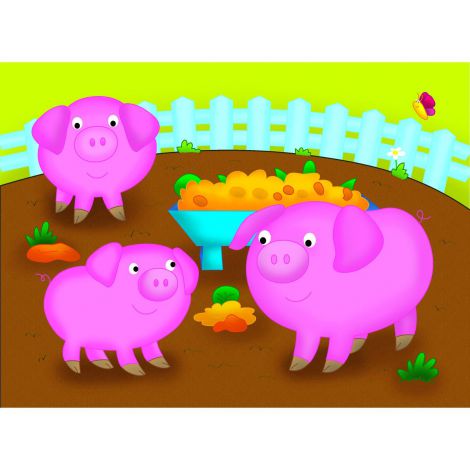 Set 4 puzzle-uri animale de la ferma (4, 6, 8, 12 piese) - poza 4