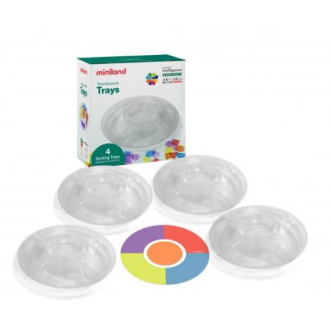 Set 4 tavite compartimentate translucide pentru sortare - poza 1