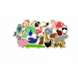 Set 42 Animale de lemn cu magnet Djeco Magnimo 3124 - poza 3