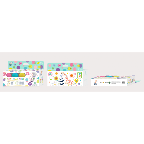 Set 5 carioci lavabile Dot Markers - culori pastel, Haku Yoka - poza 4